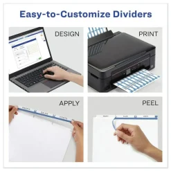 Avery Index Maker 11 in. x 8.5 in. 3-Tab Print and Apply Clear Label Dividers - White/White Tabs (5/Pack)