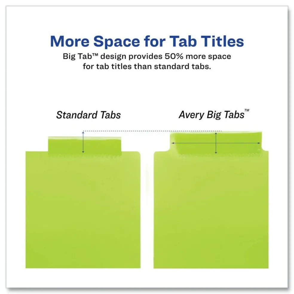 Avery Insertable 5-Tab 11-1/8 in. x 9-1/4 in. Big Tab Plastic Dividers with Two Pockets - Multicolor (1-Set)