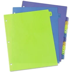 Avery 11 in. x 8.5 in. 12-Tab A to Z Durable Preprinted Plastic Tab Dividers - Assorted (1-Set)