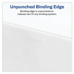 Avery 11 in.x 8.5 in. 10-Tab Avery Style 57 Preprinted Legal Exhibit Side Tab Index Dividers - White (25/Pack)