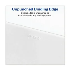 Avery 11 in. x 8.5 in. 26-Tab Exhibit K Avery-Style Preprinted Legal Bottom Tab Divider - White (25/Pack)