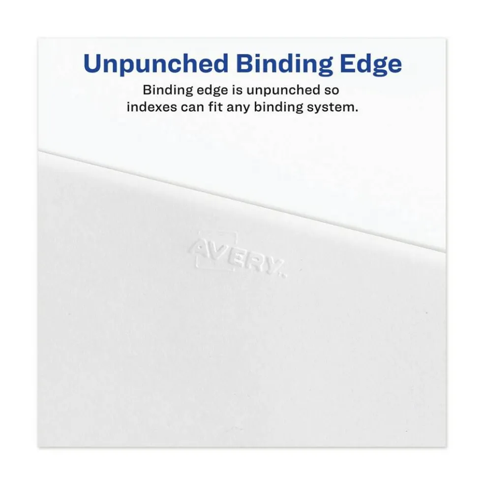 Avery 11 in. x 8.5 in. 26-Tab Exhibit K Avery-Style Preprinted Legal Bottom Tab Divider - White (25/Pack)