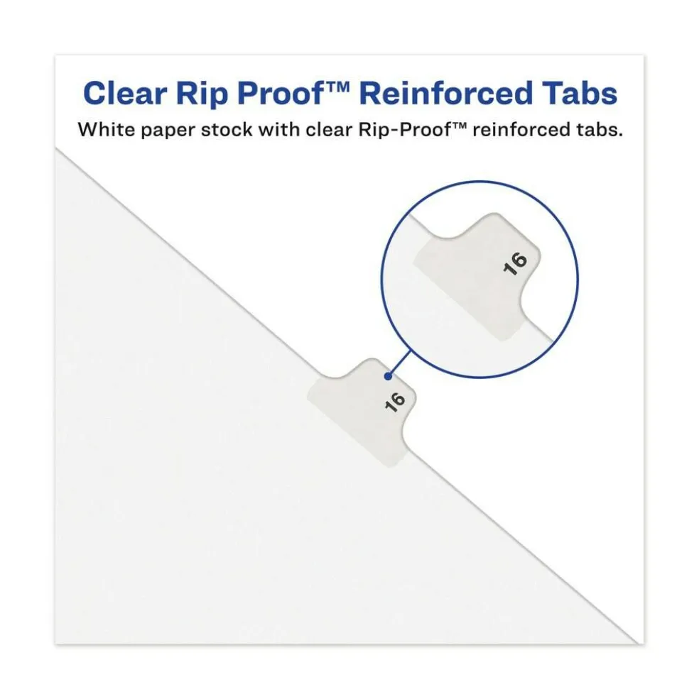 Avery 11 in. x 8.5 in. 26-Tab Exhibit K Avery-Style Preprinted Legal Bottom Tab Divider - White (25/Pack)