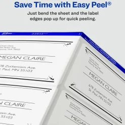 Avery Matte Clear Shipping Labels, Sure Feed Technology, Laser, 3-1/3