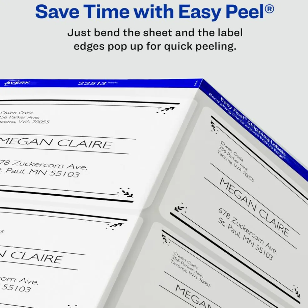 Avery Matte Clear Shipping Labels, Sure Feed Technology, Laser, 3-1/3" x 4", 60 Labels (15664)