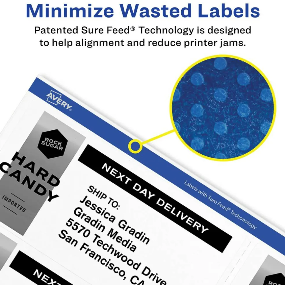 Avery Printable Blank Shipping Labels, 2.5" x 4", White, 200 Labels, Inkjet Printer, Permanent Adhesive (5815)