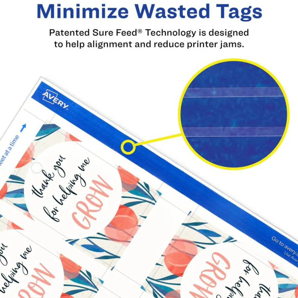 Avery Printable Matte White Tags with Strings, 2" x 3" Rectangle