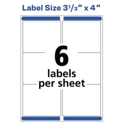 Avery Printable Shipping Labels with Sure Feed, 3-1/3