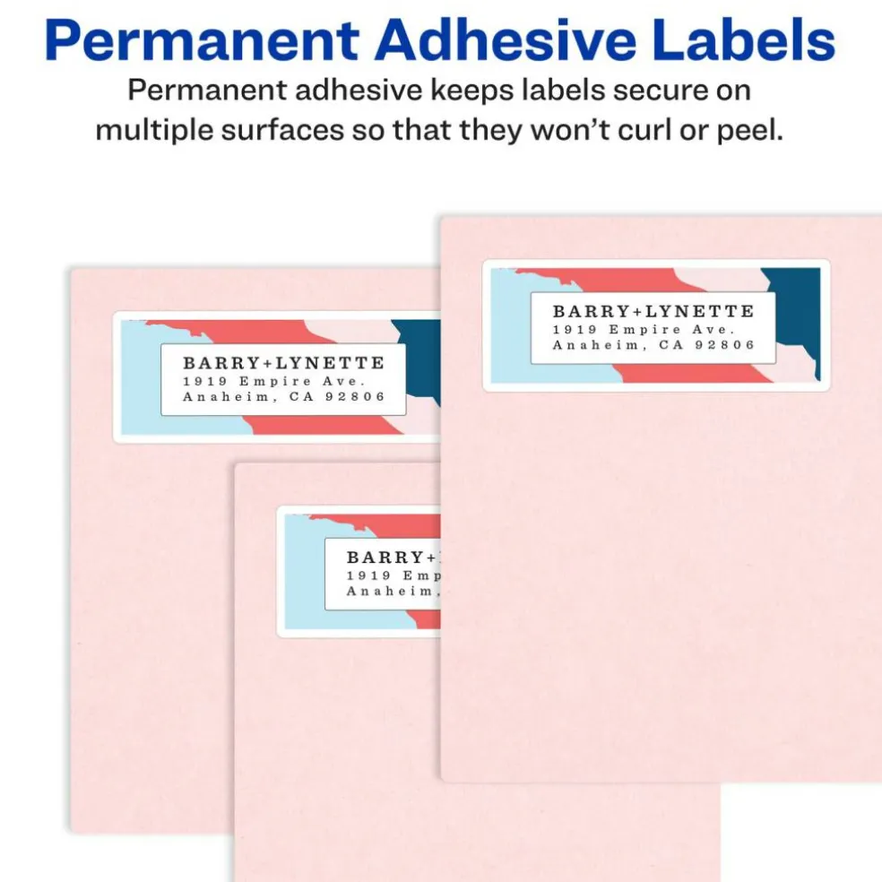 Avery Printable Shipping Labels, 8.5" x 11", Matte White, Inkjet Printer Compatible, 20 Blank Labels Total (8255)