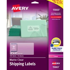 Avery Printable Shipping Labels with Sure Feed, 2