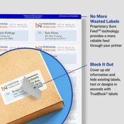 Avery Printable Shipping Labels, Sure Feed Technology, 3-1/3