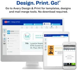 Avery Printable Shipping Labels with Paper Receipts, 5-1/16" x 7-5/8", White, 100 Blank Mailing Labels (27900)