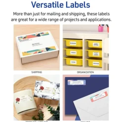 Avery Printable Shipping Labels with Sure Feed, 2" x 4" Customizable Stickers, White, 1,000 Blank Mailing Labels, Great for Mailing, Shipping, and More (5163)