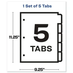 Avery Print and Apply Index Maker 11 in. x 8.5 in. Clear Label Sheet Protector Dividers with 5 White Tabs (1/Set)