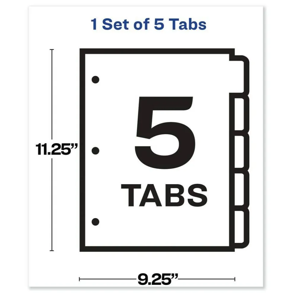 Avery Print and Apply Index Maker 11 in. x 8.5 in. Clear Label Sheet Protector Dividers with 5 White Tabs (1/Set)