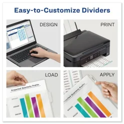 Avery Print and Apply Index Maker 11 in. x 8.5 in. Clear Label Sheet Protector Dividers with 5 White Tabs (1/Set)