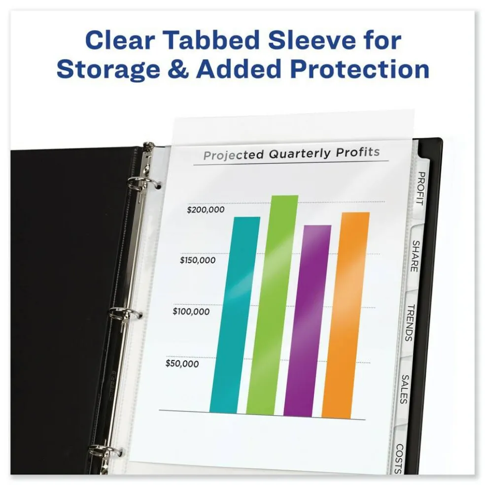 Avery Print and Apply Index Maker 11 in. x 8.5 in. Clear Label Sheet Protector Dividers with 5 White Tabs (1/Set)