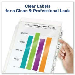 Avery Print and Apply Index Maker 11 in. x 8.5 in. Clear Label Sheet Protector Dividers with 5 White Tabs (1/Set)