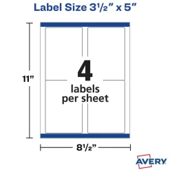 Avery TrueBlock Shipping Labels, Sure Feed Technology, Permanent Adhesive, 3-1/2