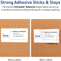 Avery Waterproof Printable Shipping Labels with Sure Feed, 2" x 4", White, 5,000 Blank Mailing Labels (95523)