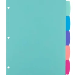 Avery Write & Erase Dividers for 3 Ring Binders, 5 Tabs per Set, Multicolor Big Tabs, Pastels, Binder Dividers Great for Organizing Reports, Projects, and More (16270)