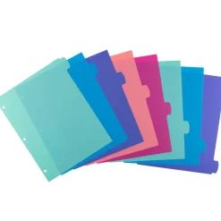 Avery Write & Erase Dividers for 3 Ring Binders, 8 Tabs per Set, Multicolor Big Tabs, Pastels, Binder Dividers Great for Organizing Reports, Projects, and More (16271)