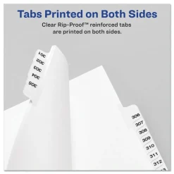 Avery 11 x 8.5 Avery Style Preprinted Legal Exhibit Side 10-Tab Index Dividers - White (25/Pack)
