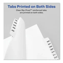 Avery 11 x 8.5 Preprinted Legal Exhibit 70 Side Tab Index Dividers - White (25/Pack)