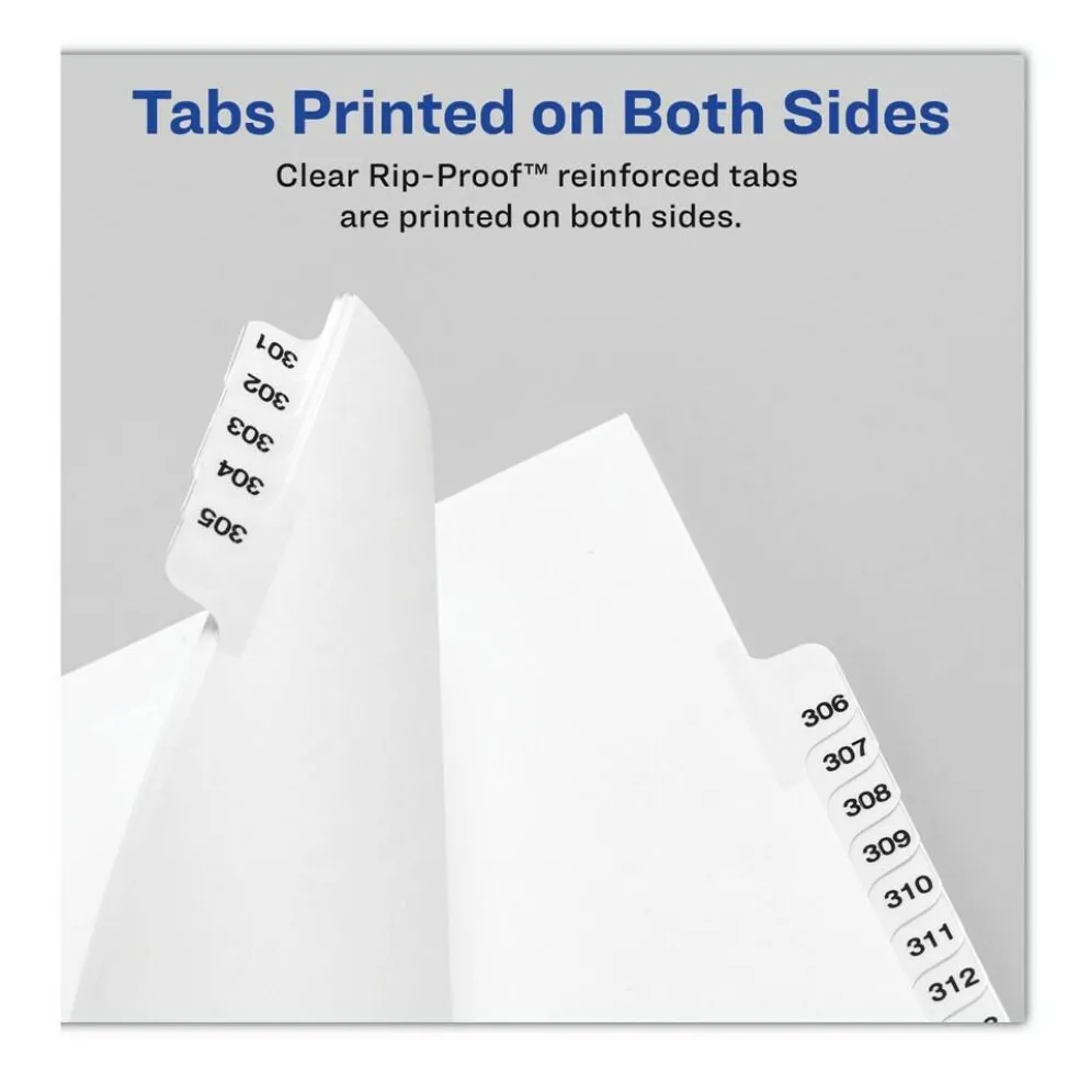 Avery 11 x 8.5 Preprinted Legal Exhibit 70 Side Tab Index Dividers - White (25/Pack)