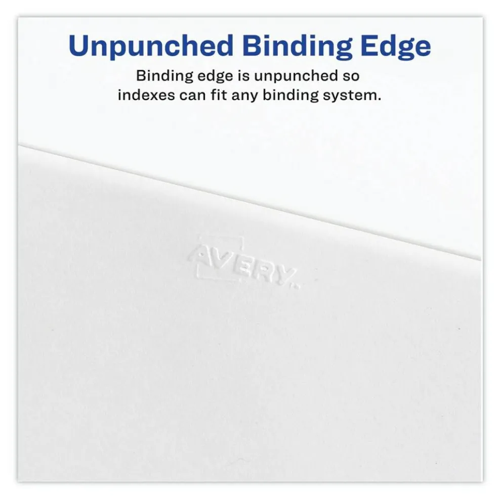 Avery 11 x 8.5 Preprinted Legal Exhibit 70 Side Tab Index Dividers - White (25/Pack)