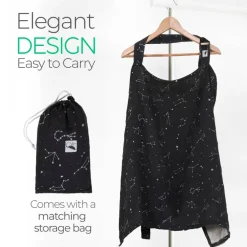 Baby Nursing Cover – Breathable Breastfeeding Cover for Nursing, 360° Nursing Cover Up for Breastfeeding, Privacy Nursing Covers, Nursing Blanket for Breastfeeding – Premium Black