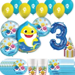 Baby Shark Birthday Party Kit with Number