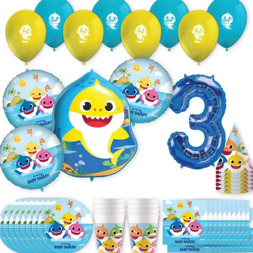 Baby Shark Birthday Party Kit with Number