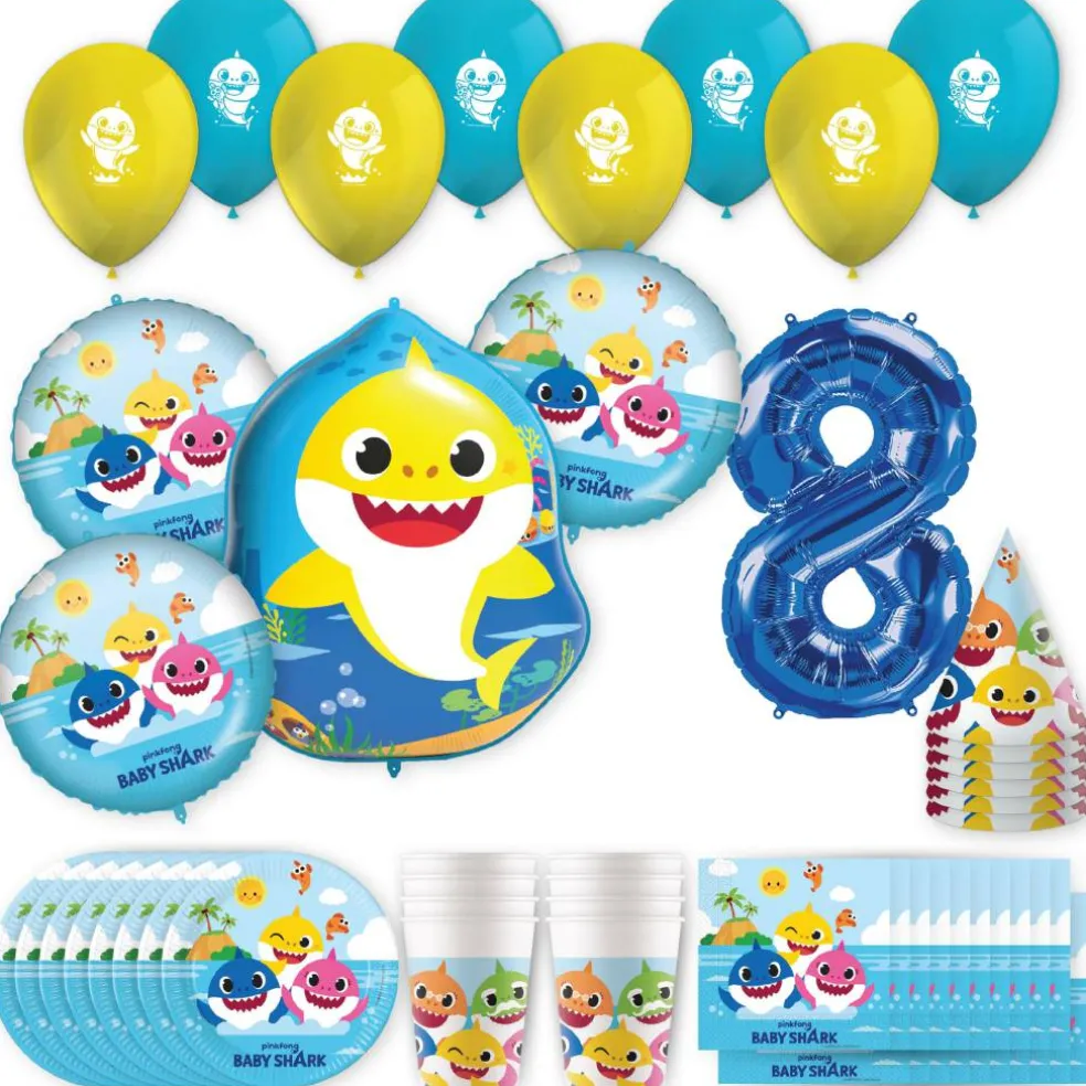 Baby Shark Birthday Party Kit with Number