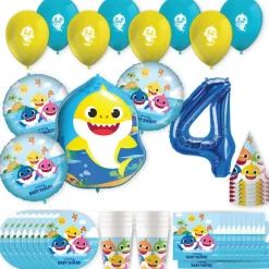 Baby Shark Birthday Party Kit with Number