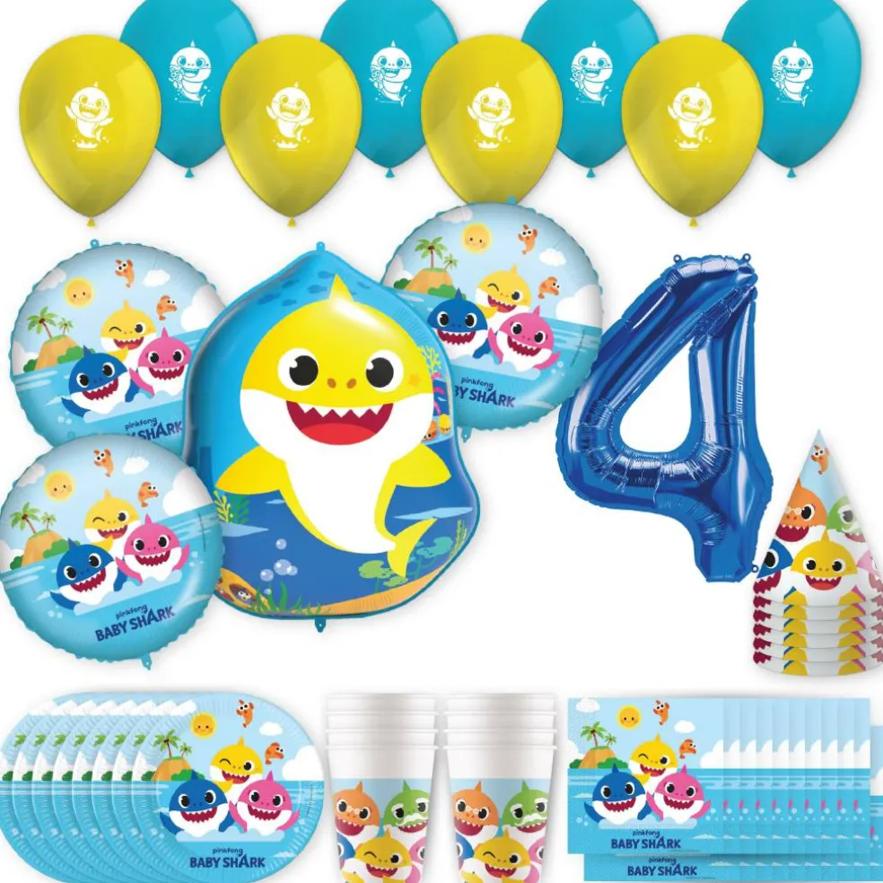 Baby Shark Birthday Party Kit with Number