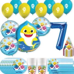 Baby Shark Birthday Party Kit with Number