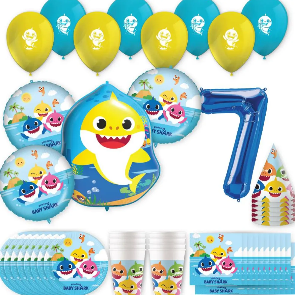 Baby Shark Birthday Party Kit with Number