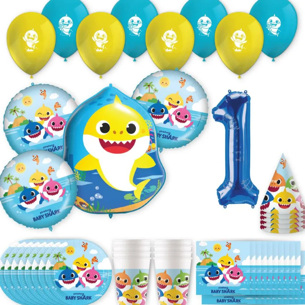 Baby Shark Birthday Party Kit with Number