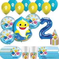 Baby Shark Birthday Party Kit with Number