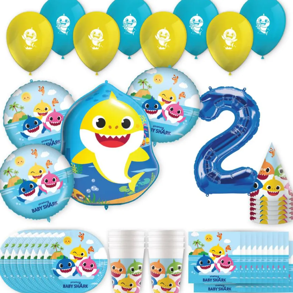 Baby Shark Birthday Party Kit with Number
