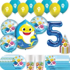 Baby Shark Birthday Party Kit with Number