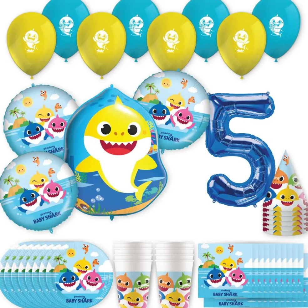 Baby Shark Birthday Party Kit with Number