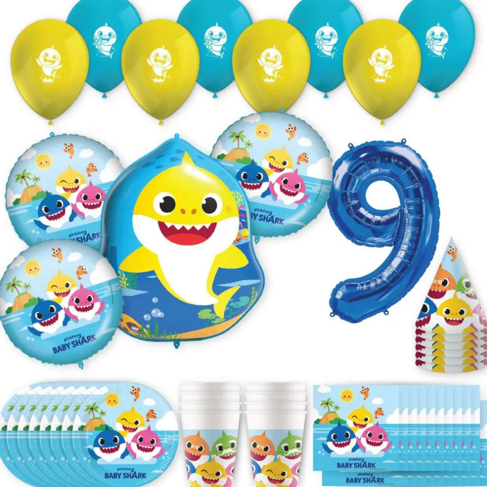 Baby Shark Birthday Party Kit with Number