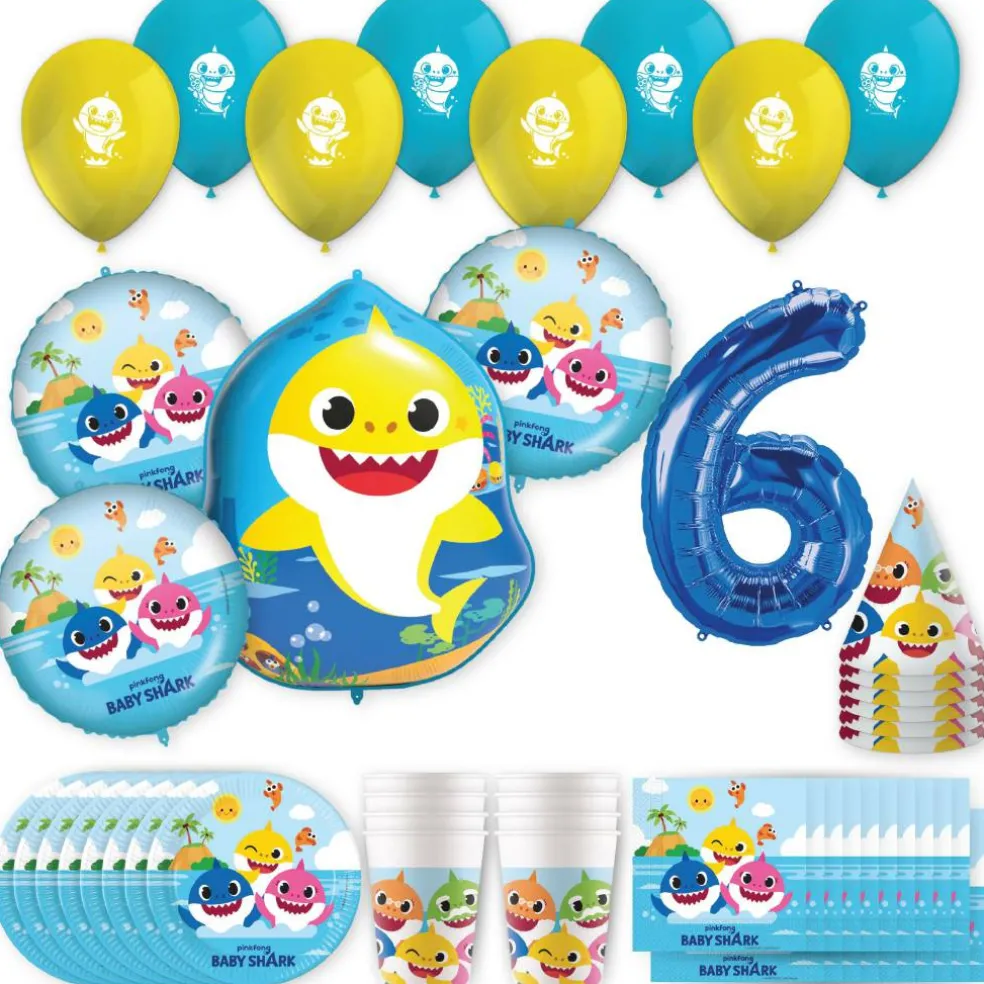 Baby Shark Birthday Party Kit with Number