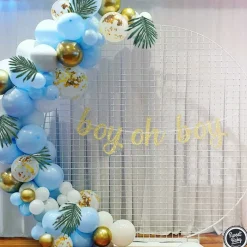 Baby Shower Blue Balloon Garland Arch Kit for Boy (Blue,gold,white)