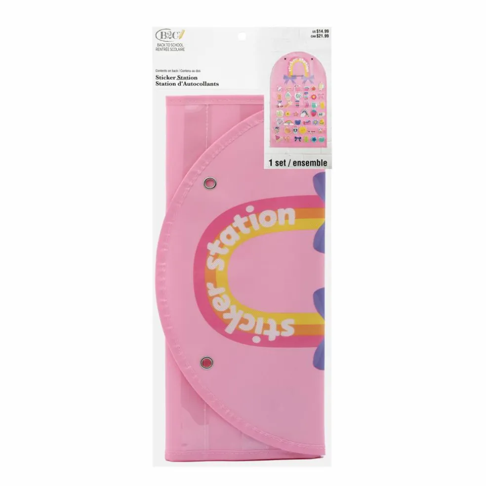 Back to School 24" x 14" Pink Sticker Station by B2C™