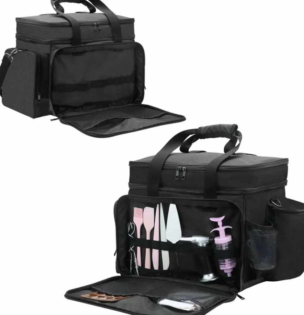 Bakers’ Storage Bag – Cake Decorating Tool Caddy for Pans, Mats, Liners & Baking Supplies, Black
