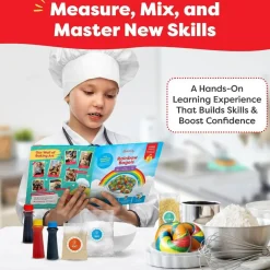 Baketivity Rainbow Bagel Kids Baking Kit - Pre-Measured Ingredients, Video Guide, STEM Learning Activity, Baking Kit for Kids Ages 6-12+