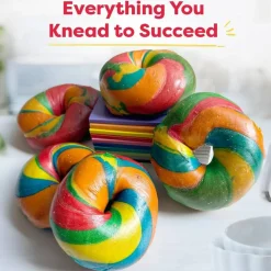 Baketivity Rainbow Bagel Kids Baking Kit - Pre-Measured Ingredients, Video Guide, STEM Learning Activity, Baking Kit for Kids Ages 6-12+